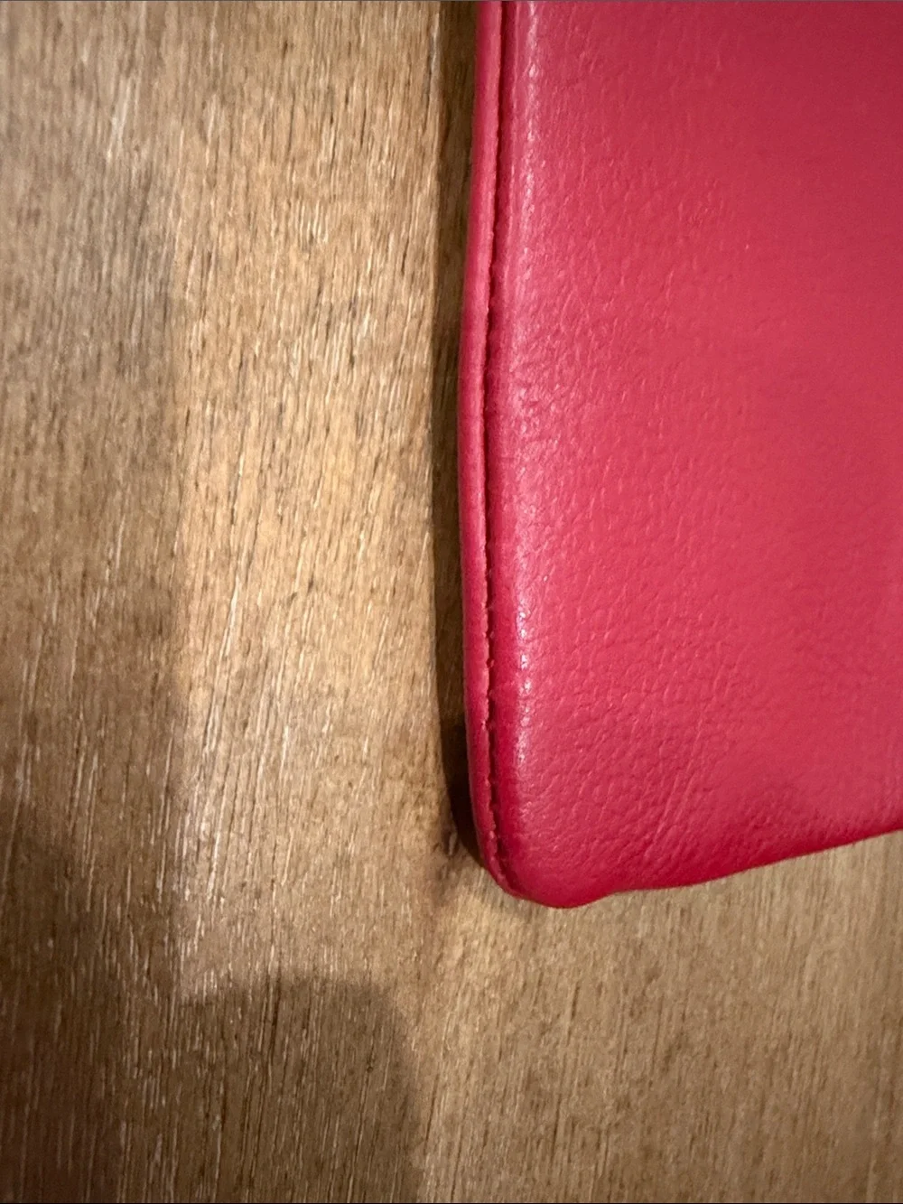 Banana Republic Red Leather Wristlet Clutch with gold zipper
